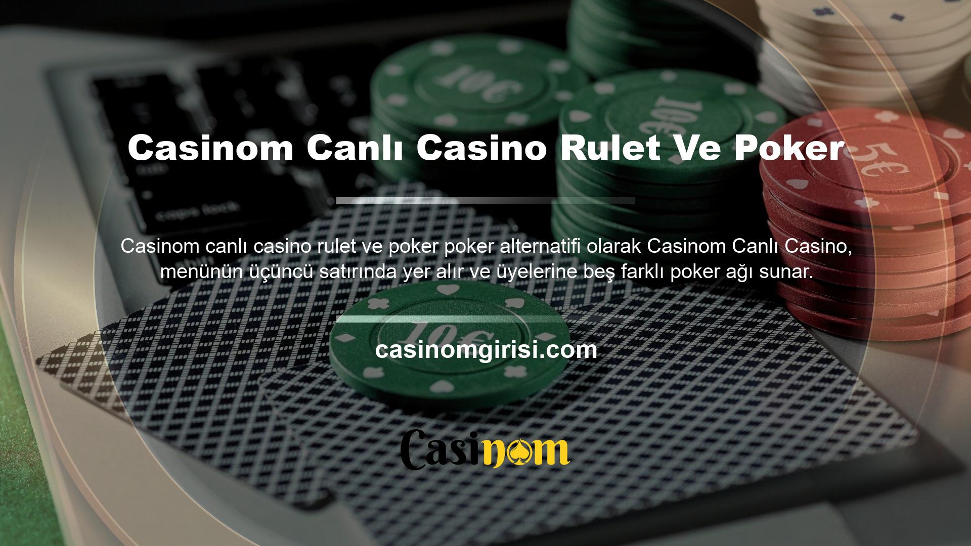Casino Hold'em, Hold'em Poker ve 3 Card Poker gibi alternatifler oluşturulmuştur